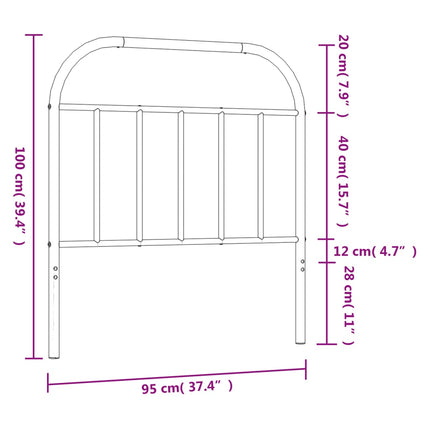 udskiftningsgavl 90 cm metal sort