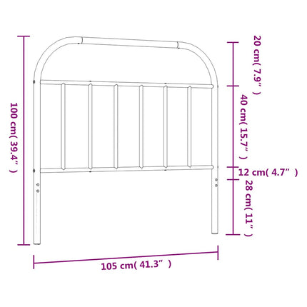 udskiftningsgavl 100 cm metal sort