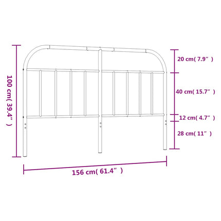 udskiftningsgavl 150 cm metal sort