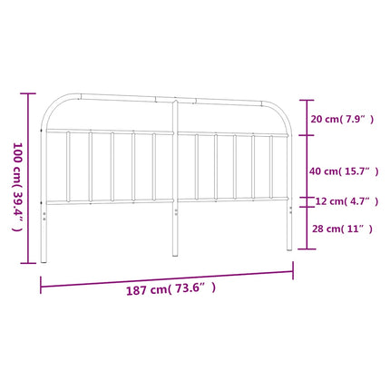 udskiftningsgavl 180 cm metal sort