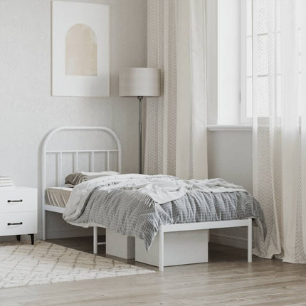 sengeramme uden madras med hovedgærde 75x190 cm hvid