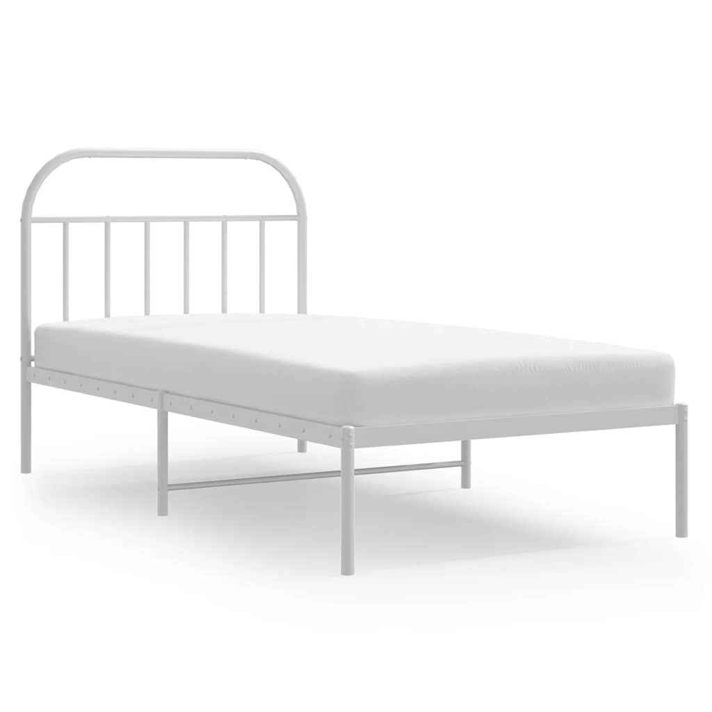 sengeramme med sengegavl 100x190 cm metal hvid