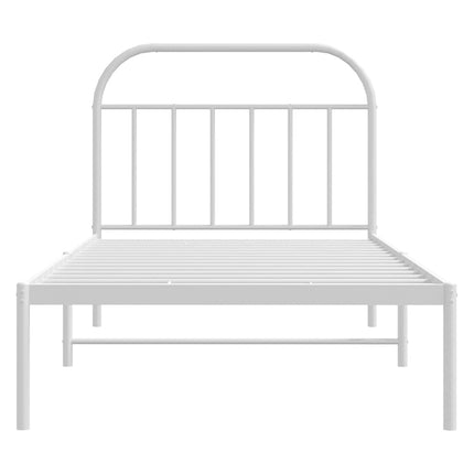 sengeramme med sengegavl 100x190 cm metal hvid