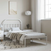 sengeramme med sengegavl 100x190 cm metal hvid