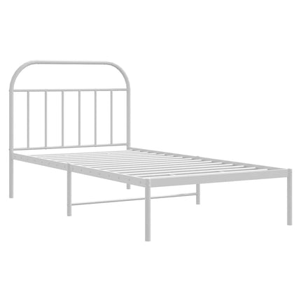 sengeramme med sengegavl 100x200 cm metal hvid