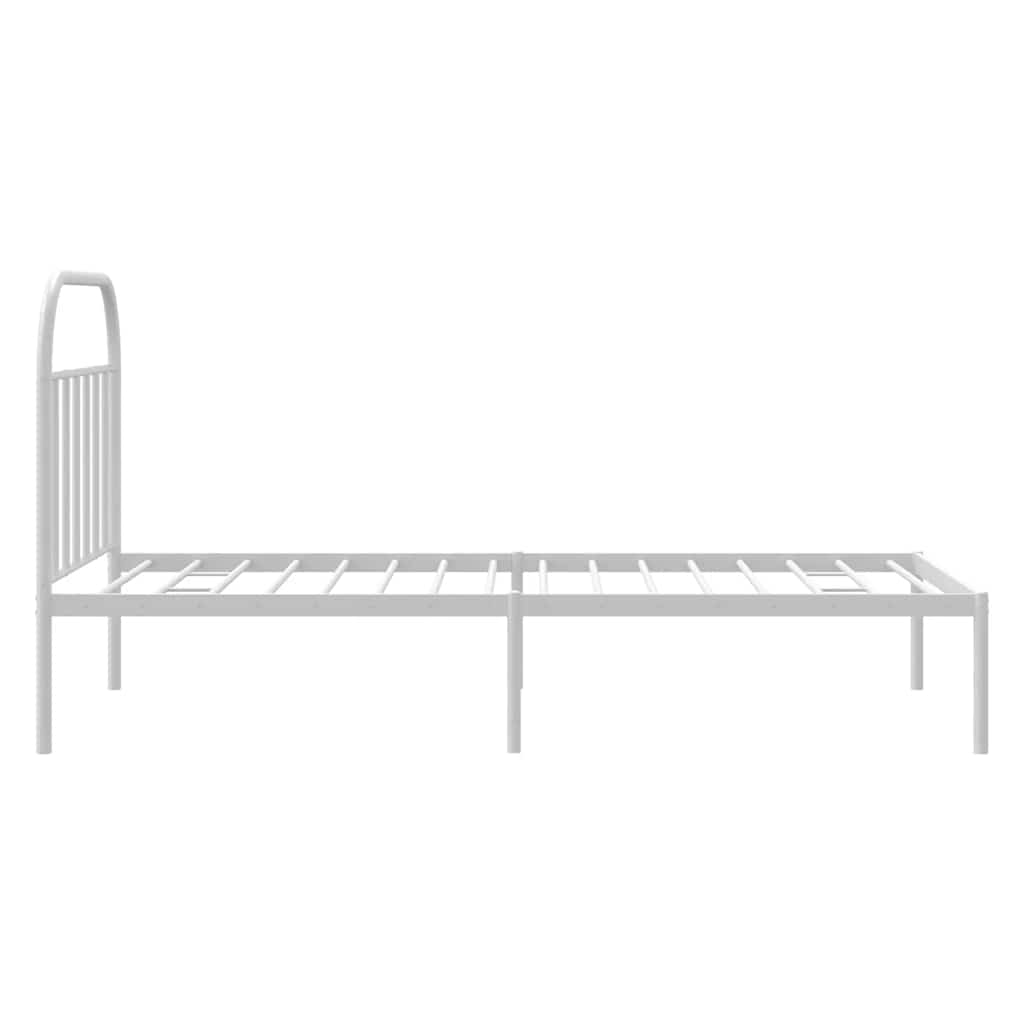 sengeramme med sengegavl 100x200 cm metal hvid