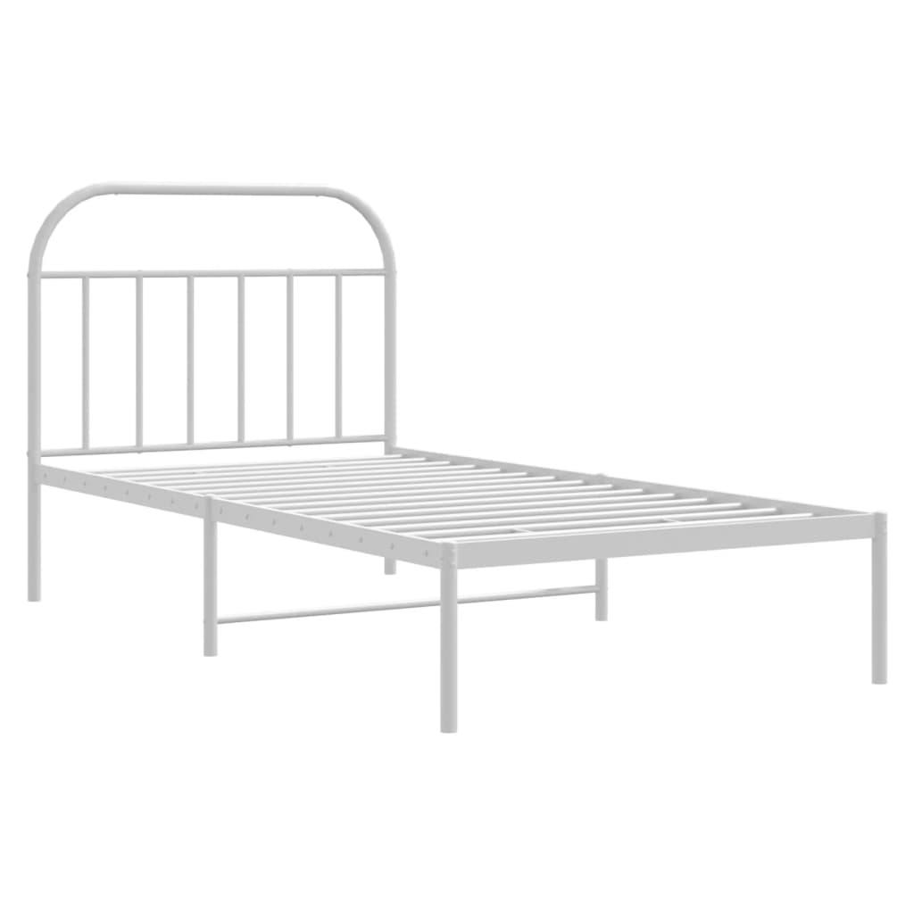 sengeramme med sengegavl 107x203 cm metal hvid
