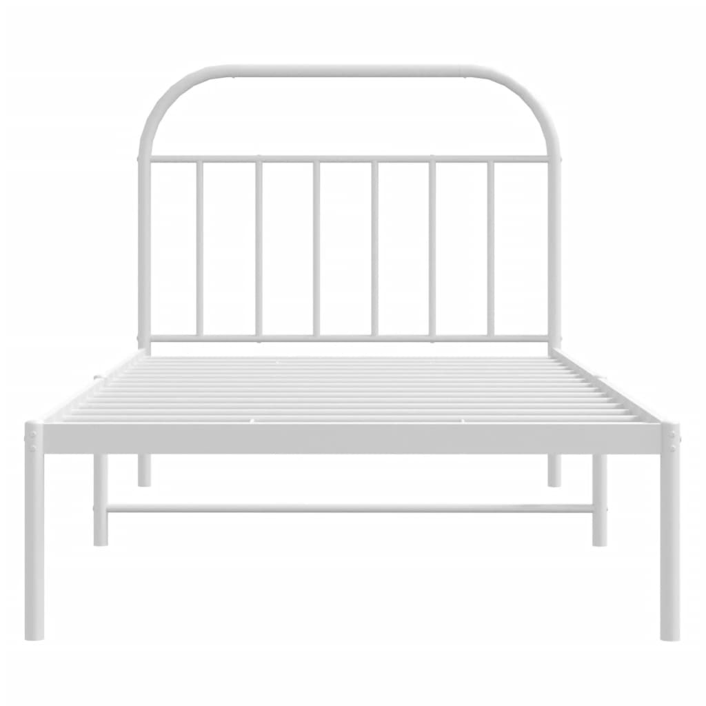 sengeramme med sengegavl 107x203 cm metal hvid