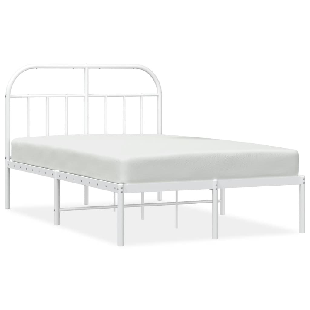 sengeramme med sengegavl 120x200 cm metal hvid