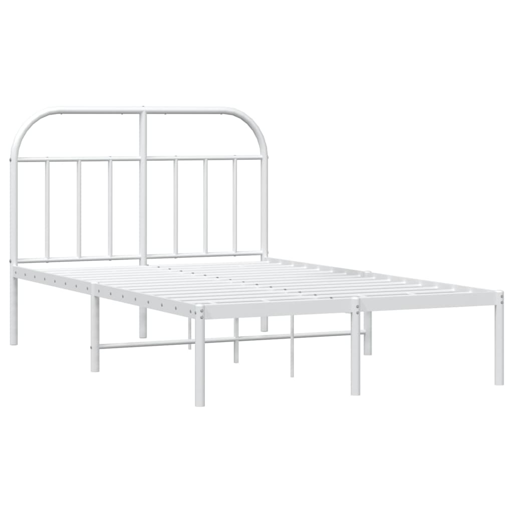 sengeramme med sengegavl 120x200 cm metal hvid