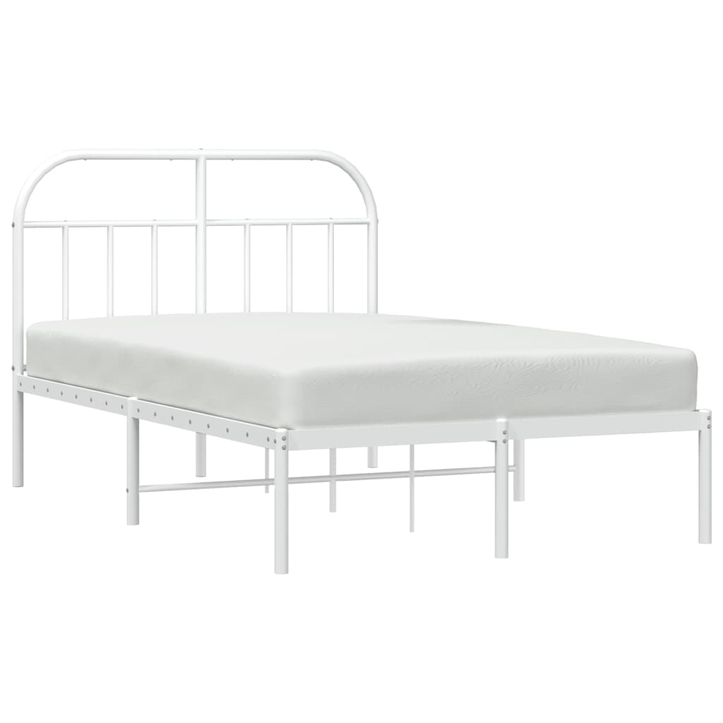 sengeramme med sengegavl 120x200 cm metal hvid