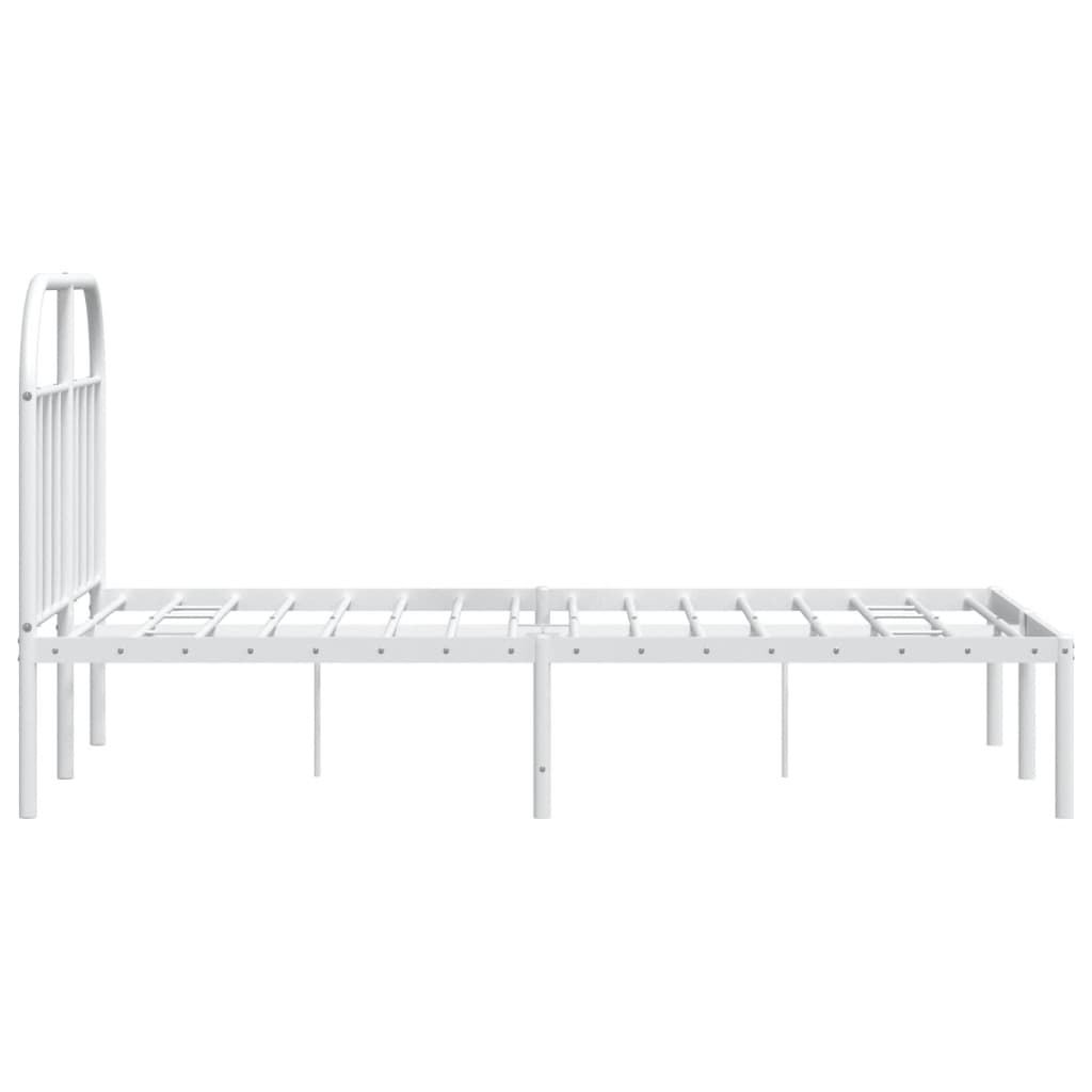 sengeramme med sengegavl 120x200 cm metal hvid
