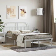 sengeramme med sengegavl 120x200 cm metal hvid