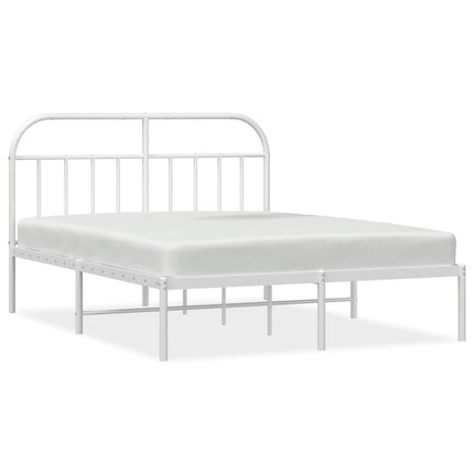 sengeramme med sengegavl 140x190 cm metal hvid