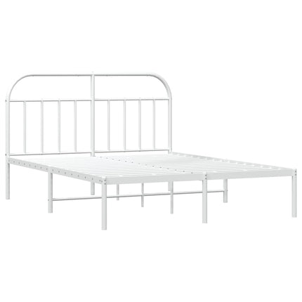 sengeramme med sengegavl 140x190 cm metal hvid