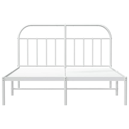 sengeramme med sengegavl 140x190 cm metal hvid