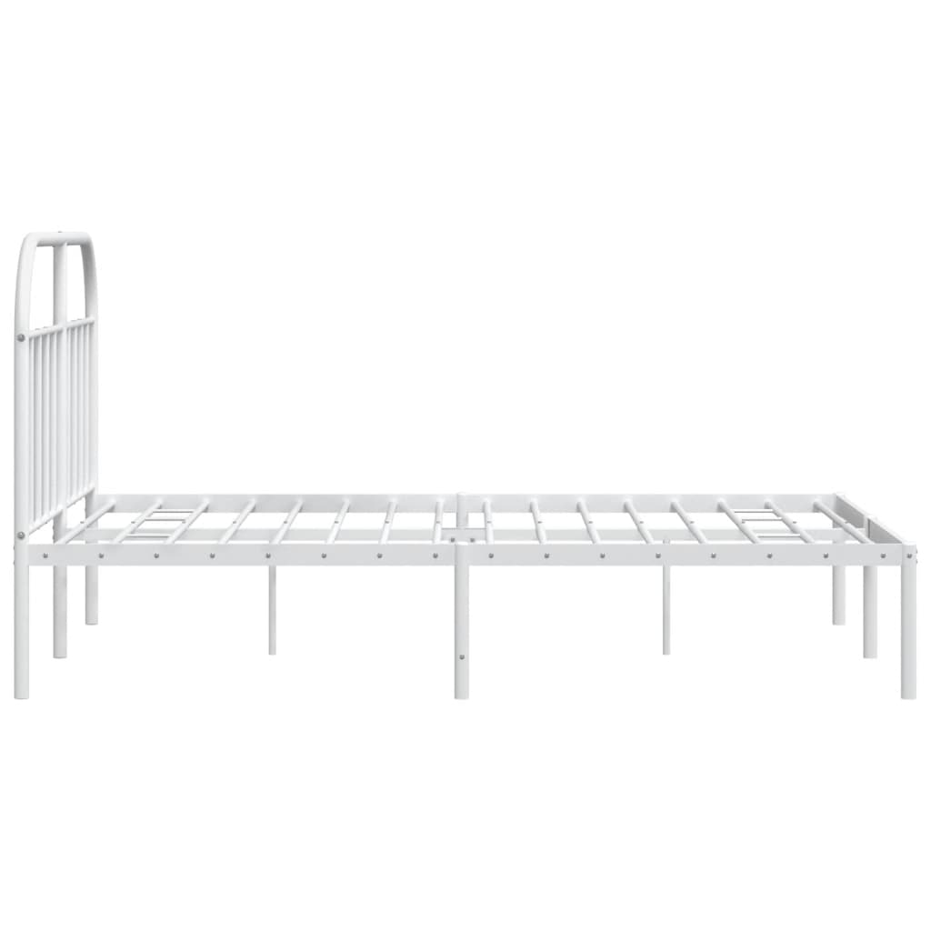 sengeramme med sengegavl 140x190 cm metal hvid