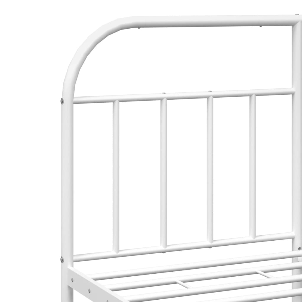 sengeramme med sengegavl 140x190 cm metal hvid