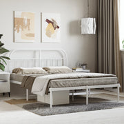 sengeramme med sengegavl 140x190 cm metal hvid