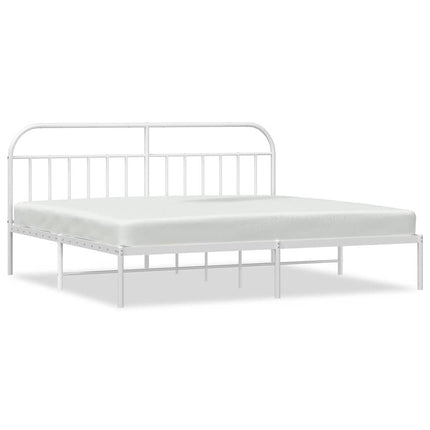 sengeramme med sengegavl 193x203 cm metal hvid