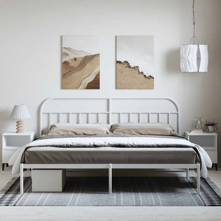 sengeramme med sengegavl 193x203 cm metal hvid