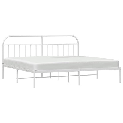 sengeramme med sengegavl 193x203 cm metal hvid