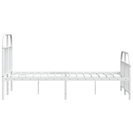 sengeramme med sengegavl og fodgærde 120x200 cm metal hvid