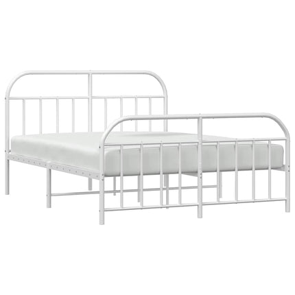 sengeramme med sengegavl og fodgærde 135x190 cm metal hvid