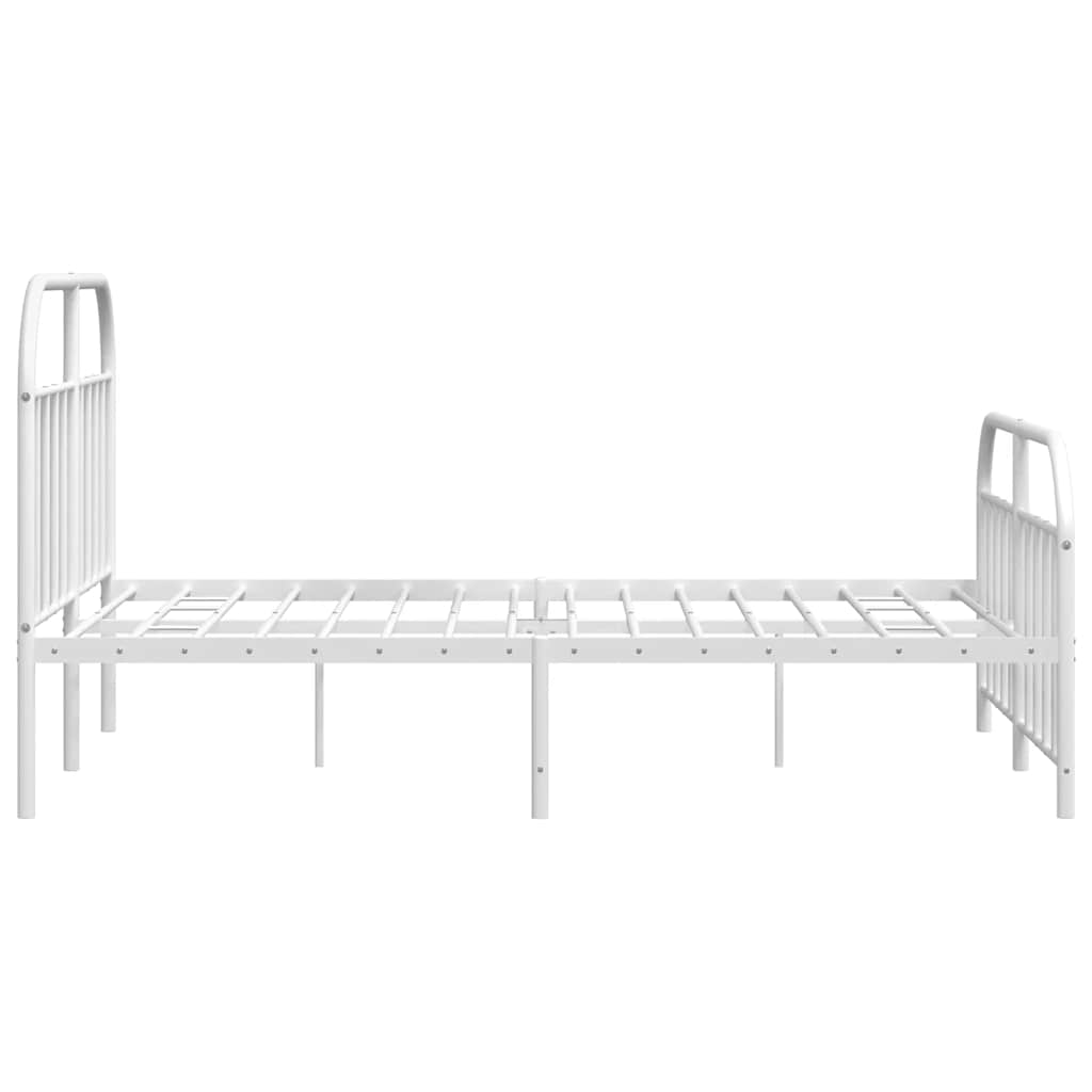 sengeramme med sengegavl og fodgærde 135x190 cm metal hvid