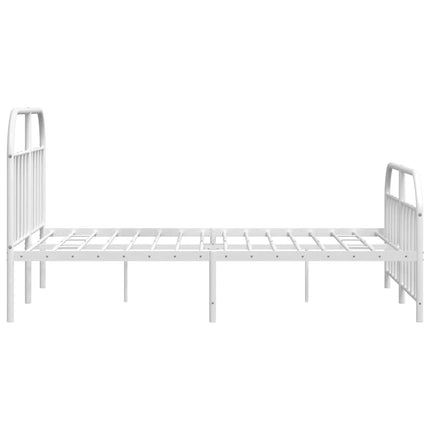 sengeramme med sengegavl og fodgærde 135x190 cm metal hvid