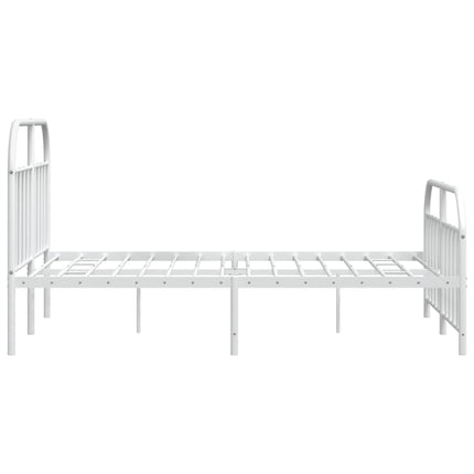 sengeramme med sengegavl og fodgærde 140x200 cm metal hvid