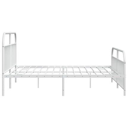sengeramme med sengegavl og fodgærde 200x200 cm metal hvid