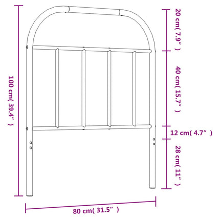 udskiftningsgavl 75 cm metal hvid
