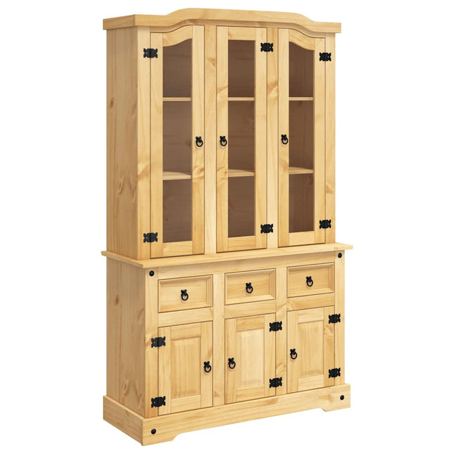 skænk Corona 112x43x196 cm massivt mexicansk fyrretræ brun