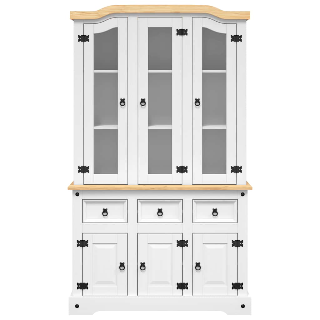 skænk Corona 112x43x196 cm massivt mexicansk fyrretræ hvid