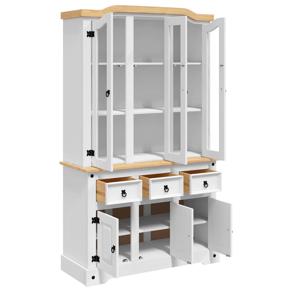 skænk Corona 112x43x196 cm massivt mexicansk fyrretræ hvid