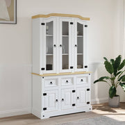 skænk Corona 112x43x196 cm massivt mexicansk fyrretræ hvid