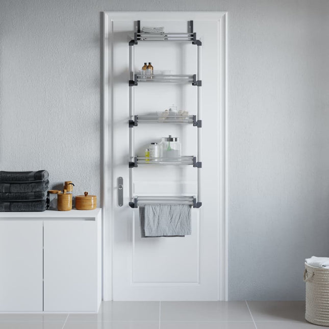 reol med 5 hylder til dør 52x20x135 cm aluminium