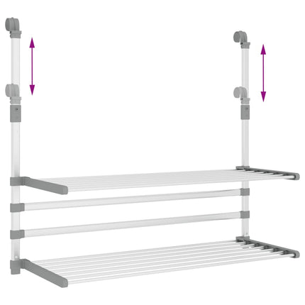 tørrestativ til altan 89x25x(60-95) cm aluminium