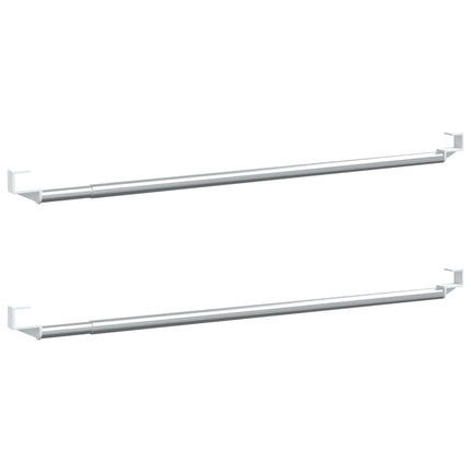 gardinstænger 2 stk. 60-105 cm aluminium hvid og sølvfarvet