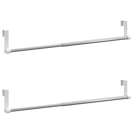 gardinstænger 2 stk. 40-60 cm aluminium hvid og sølvfarvet