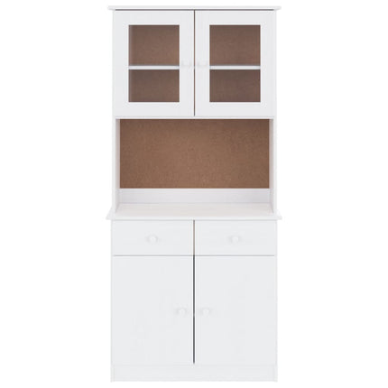 højskab ALTA 77x35x165 cm massivt fyrretræ hvid