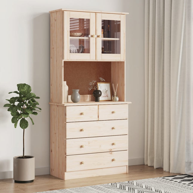 skænk ALTA 77x35x165 cm massivt fyrretræ