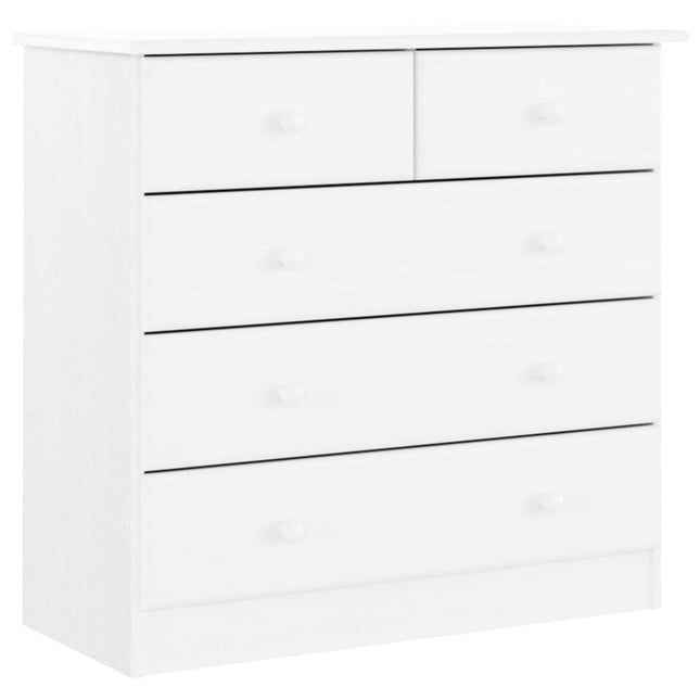 kommode ALTA 77x35x73 cm massivt fyrretræ hvid