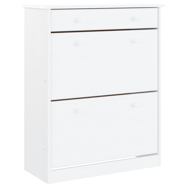 skoskab ALTA 77x35x96 cm massivt fyrretræ hvid