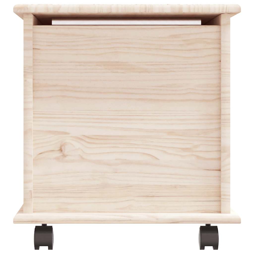 opbevaringskasse med hjul ALTA 73x39,5x43 cm massivt fyrretræ