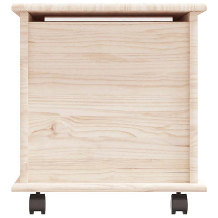 opbevaringskasse med hjul ALTA 73x39,5x43 cm massivt fyrretræ