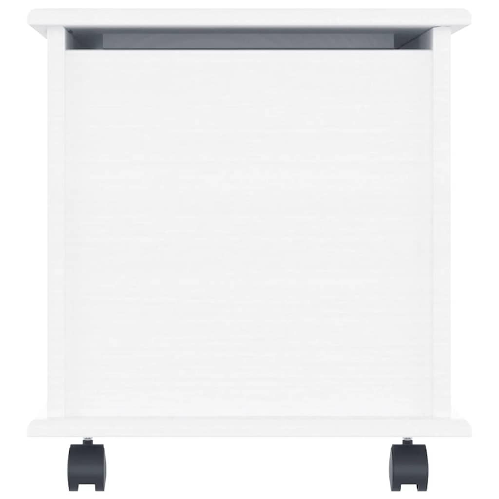 opbevaringskasse med hjul ALTA 73x39,5x43 cm massivt træ hvid