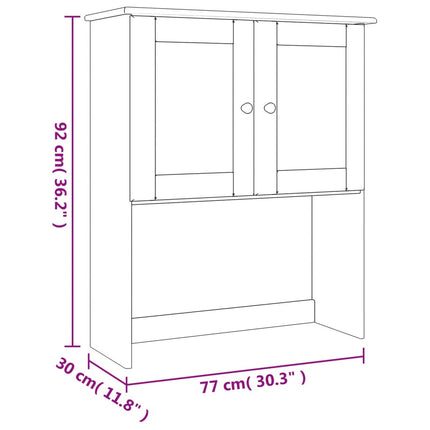 skabstop til skænk ALTA 77x30x92 cm massivt fyrretræ hvid