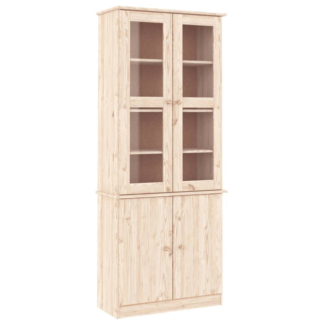 vitrineskab ALTA 77x35x186,5 cm massivt fyrretræ